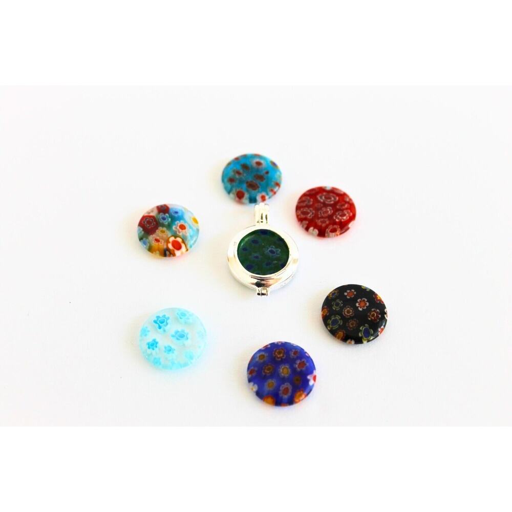 Vintage Millefiori Changeable Necklace 18in Multicolor Made/Italy Micro Mosaic - Picture 4 of 8